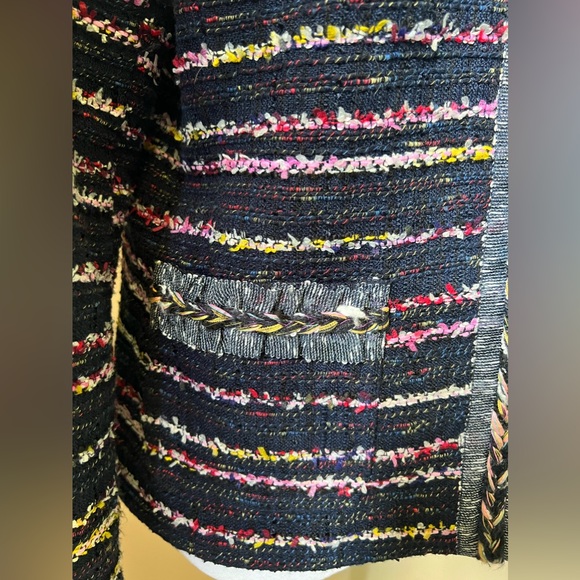 Fringe Tweed Jacket Talbots Sz 8 - Picture 10 of 11